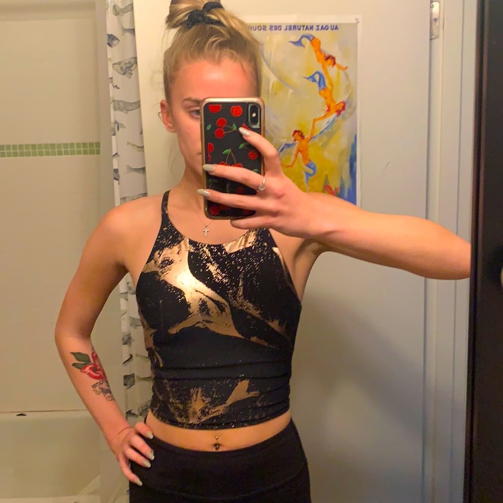 Rose gold exercise top